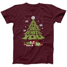Image of Star Wars May The Force Be With You Christmas Tree T-Shirt | Funny Xmas Gift