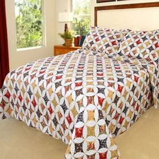【NEW】LAVISH HOME 3-PIECE CASSANDRA PRINTED QUILT SET - KING