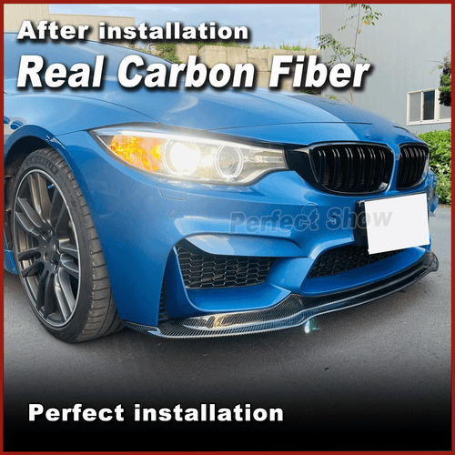 Labio del alerón de carbono espada del alerón delantero divisor para BMW F80 M3 F82 F83 M4 14-19 - Imagen 4 de 11