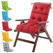 Foldable High Back Patio Chair Cushion Seat Back Rocking Chair Cushions Pads