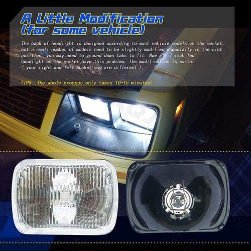 4Pc 4x6" Led Headlights Hi/Lo For Chevrolet C10 C20 C30 K10 K20 1980-1986 Pickup - Picture 4 of 18