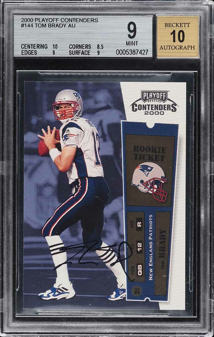 Tom Brady 2000 Playoff Contenders #144 Rookie BGS 9 AUTO 10 