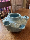 Vintage Aqua McCoy Pottery Ivy - Strawberry - Hens & Chicks Planter Pot