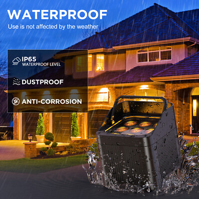 Waterproof 9X25W Rechargeable Par Light RGBWA+UV Wireless Battery APP Control