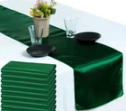 10 Hunter Green Satin Table Runner 12" X 108" Wedding B'day Party Table decor