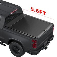 5.5ft Aluminum Retractable Roll-up Hard Tonneau Bed Cover For Ford F-150 2015-25