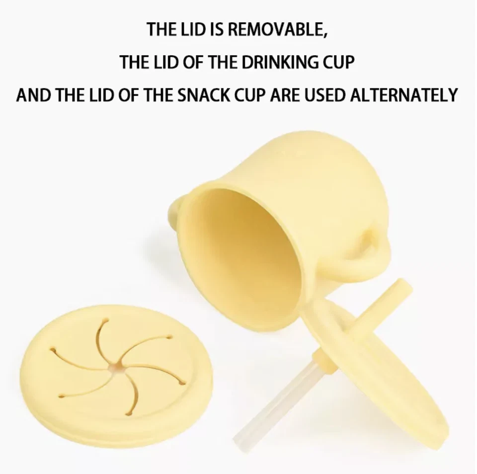 Taza para beber bebé taza de entrenamiento sin derrames grado taza para bocadillos bebé silicona taza para niños Foto 4 de 4