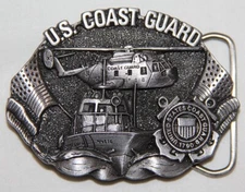 VINTAGE 1982 U.S. COAST GUARD BELT BUCKLE BY BERGAMOT BRASS WORKS