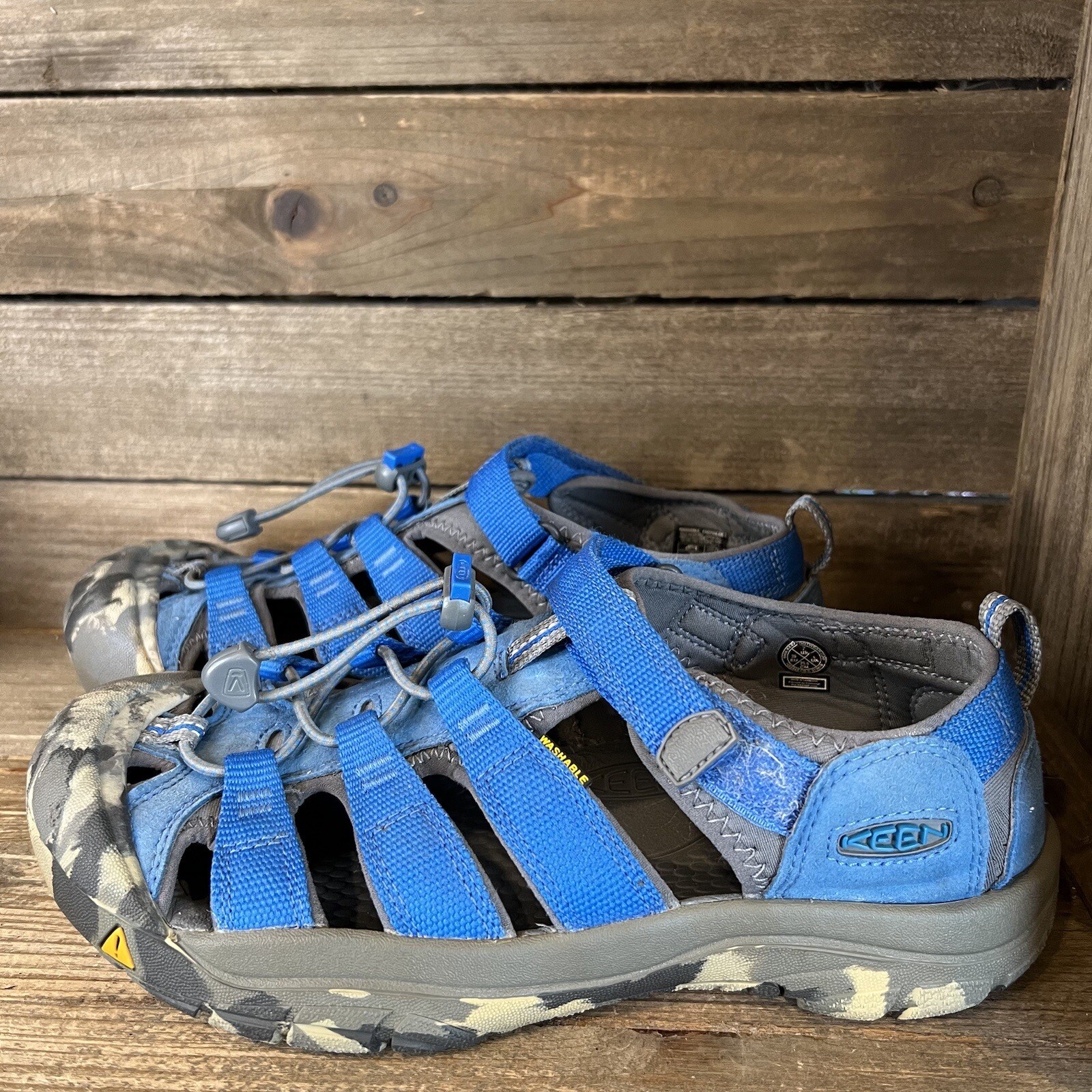 Sandali scarpe mimetiche blu impermeabili Keen Newport H2 per bambini grandi taglia 7 anni