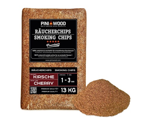 PINI 13 Kg Räucherchips Kirsche 1-3 mm Smoking Chips Räucherspäne - Bild 2 von 4
