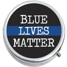 Blue Lives Matter Medicine Vitamin Pill Box