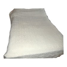 COUVRE LIT 2 PERSONNES 190X240CM BLANC ECRU