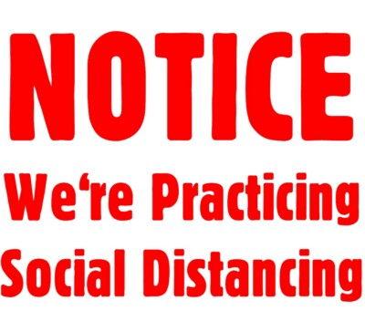 Social Distance Window Wall Decal Notice We're Practicing Socal ...