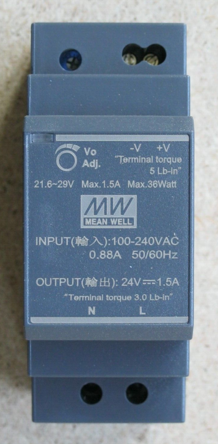 MW HDR 30 24  ALIMENTATORE GUIDA DIN  100/240VAC  24VAC/DC  1.5A Classe II