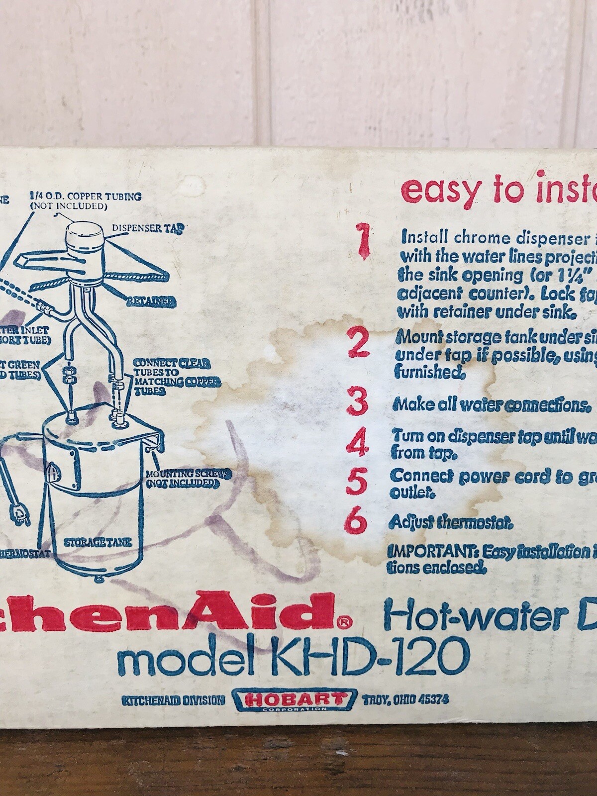 VTG KitchenAid Instant Hot Water Dispenser Easy Mount Model KHD 120 NEW