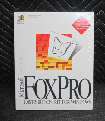 NOS Sealed Microsoft FoxPro Distribution Kit V 2.5 for Windows on 3.5'' & 5.25''