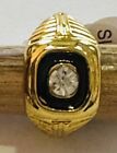Black Onyx Cz 18k Gold Plated Over Copper Men's Ring Size 08 Fashion Ring .