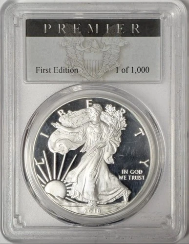 2018-W Proof American Silver Eagle PCGS PR 70 DCAM Premier Label 1 of 1,000