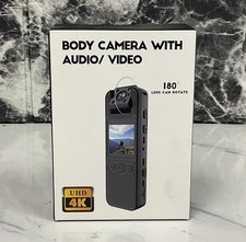 4K Ultra HD Body Cam With 180  Rotation Audio/Video Brand New