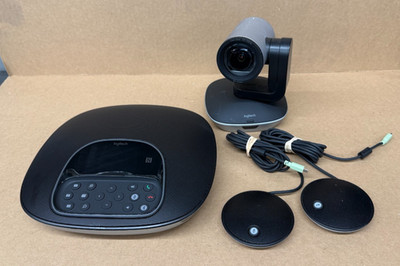 LOGITECH ''GROUP'' Video Conferencing System OEM Box-CAMERA-2 MICROPHONES-USED