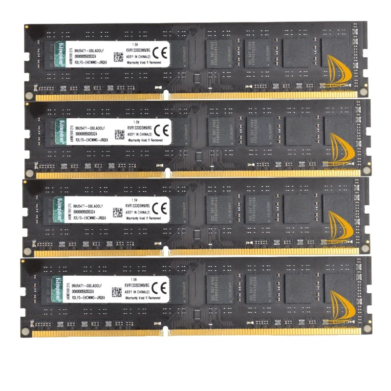 4PCS Kingston 8GB 2RX8 PC3-10600U DDR3 1333Mhz 240Pin DIMM Desktop Memory RAM - Image 2 of 4