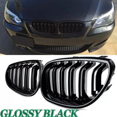 Front Bumper Kidney Grille Grill For BMW 5 Series E60 E61 2004-2009 Gloss Black