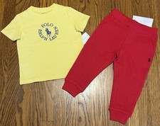 POLO RALPH LAUREN AUTHENTIC BABY BOYS BRAND NEW ORIGINAL 2Pc SET Size 18M, NWT