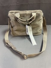 New DKNY Women's Roni Faux Fur Snap Closure Satchel Bag - Mink/Tan - One Size