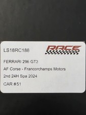 LOOKSMART 1/18 Ferrari 296 GT3 #51 2ND 24h Spa 2024 -LS18RC188 - DEFECT