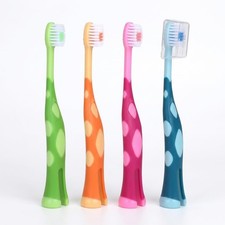 55Dental Kids Toothbrush Set of Soft Giraffe Toothbrush for Kids 3-12. Easy-Grip