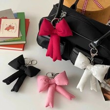 NWT Red Bow Keychain Puff Charm Bag Accessory Cute Gift Trendy