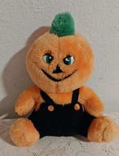 VTG 80s Acme Anthropomorphic Pumpkin Head 9" Plush October Halloween Decor