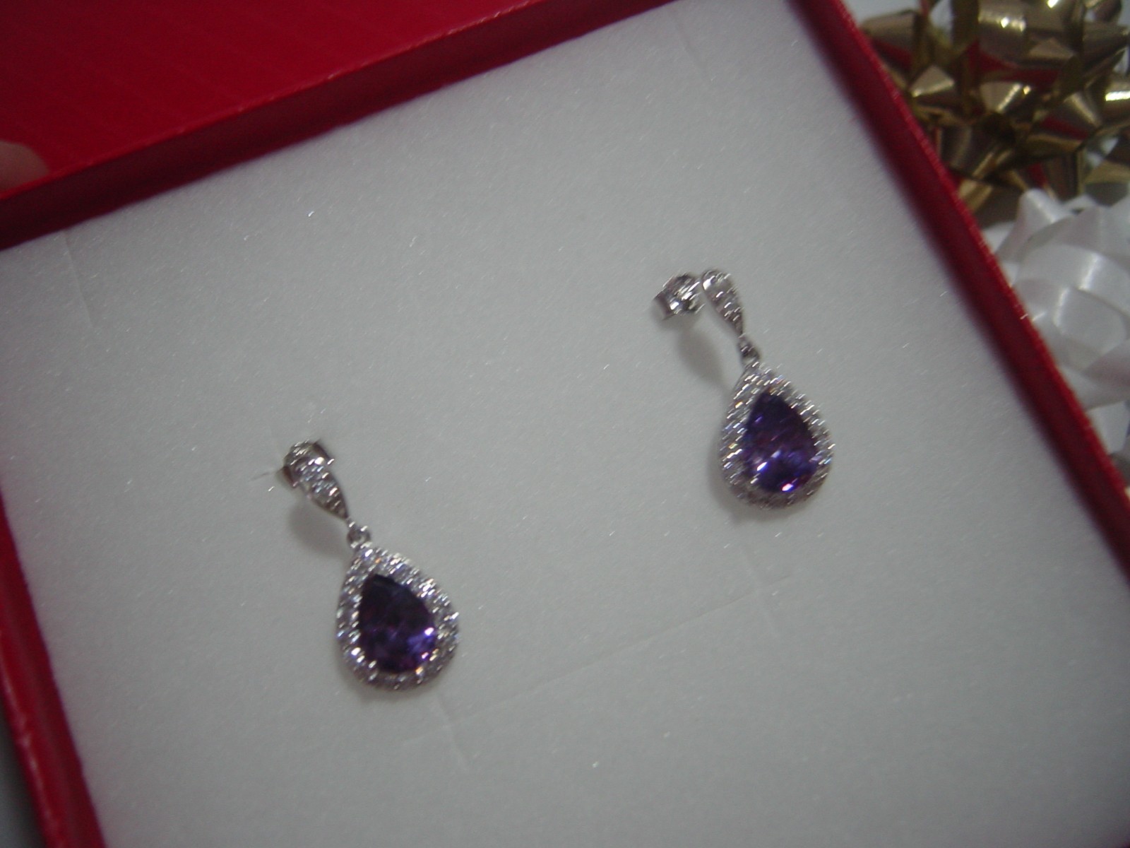 superb Solid Silver Earrings-high graded cubic zi… - image 2