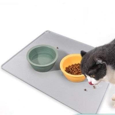 Pet Food Mat for Dogs Cats Silicone Feeding Waterproof Non Slip Bowl Mat 24X16in