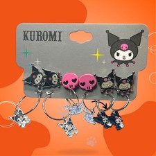 Sanrio KUROMI Earrings Hoop and Stud Set of 6