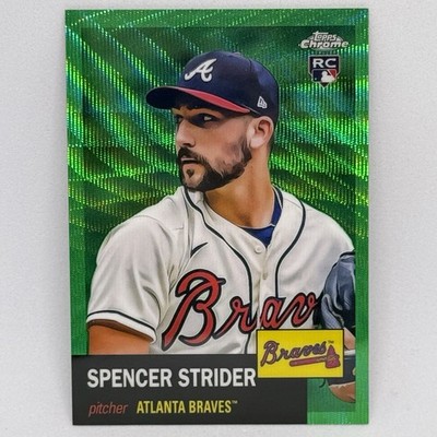 Spencer Strider Rookie 2022 Topps Chrome Platinum Green Wave Refractor /99 (RC)