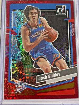 Josh Giddey 2023-24 Donruss Red Fireworks #134 OKC Thunder 10/88