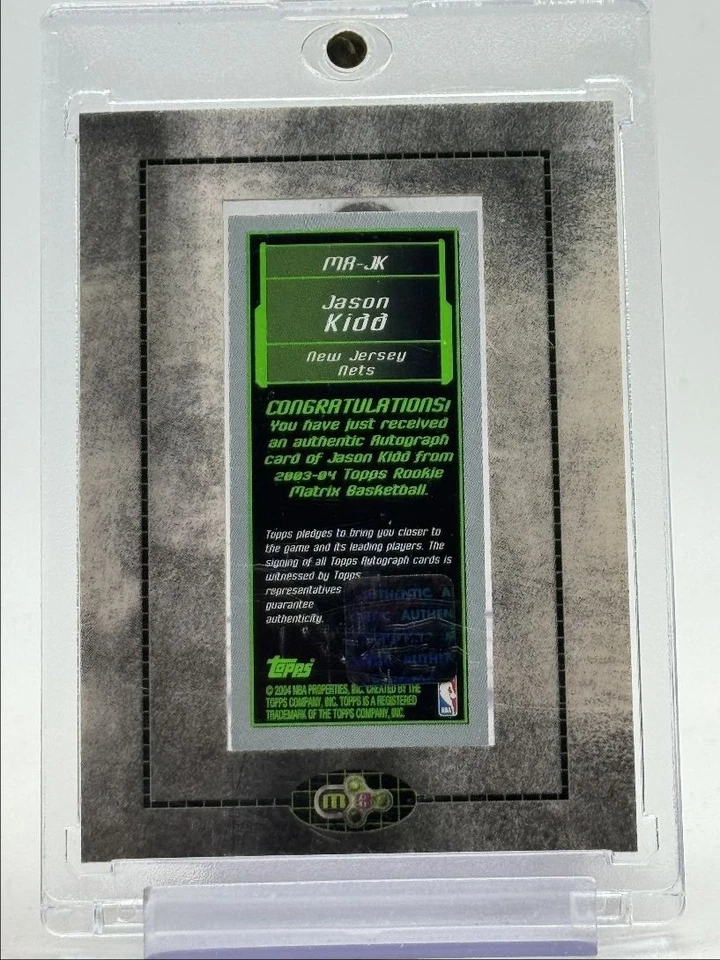 JASON KIDD 2003-04 TOPPS ROOKIE MATRIX AUTOGRAPH MINI AUTO Q5997 - Image 2 of 2
