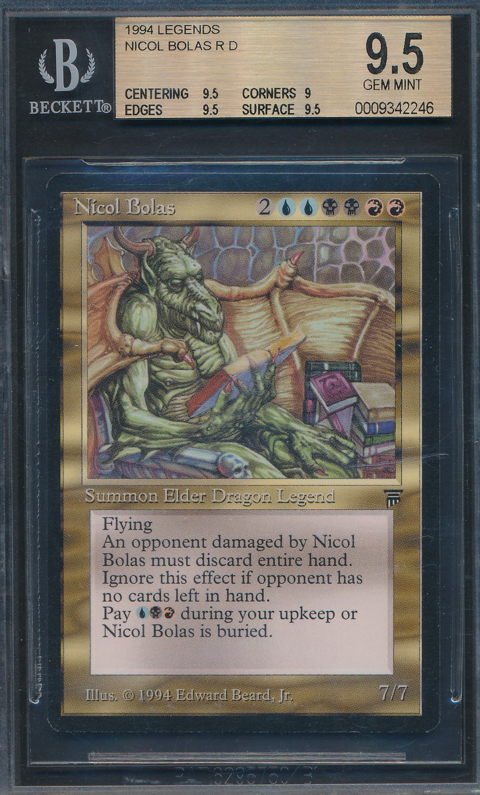 Legends Nicol Bolas BGS 9.5 Graded Magic MTG (2246) -magicgraders-