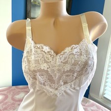 VTG Full Dress Slip WONDER MAID Nylon Lace White Size 36