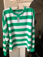 NWT GAP Green & White Long Sleeve Cropped Top - Size XXL - $59.99 New