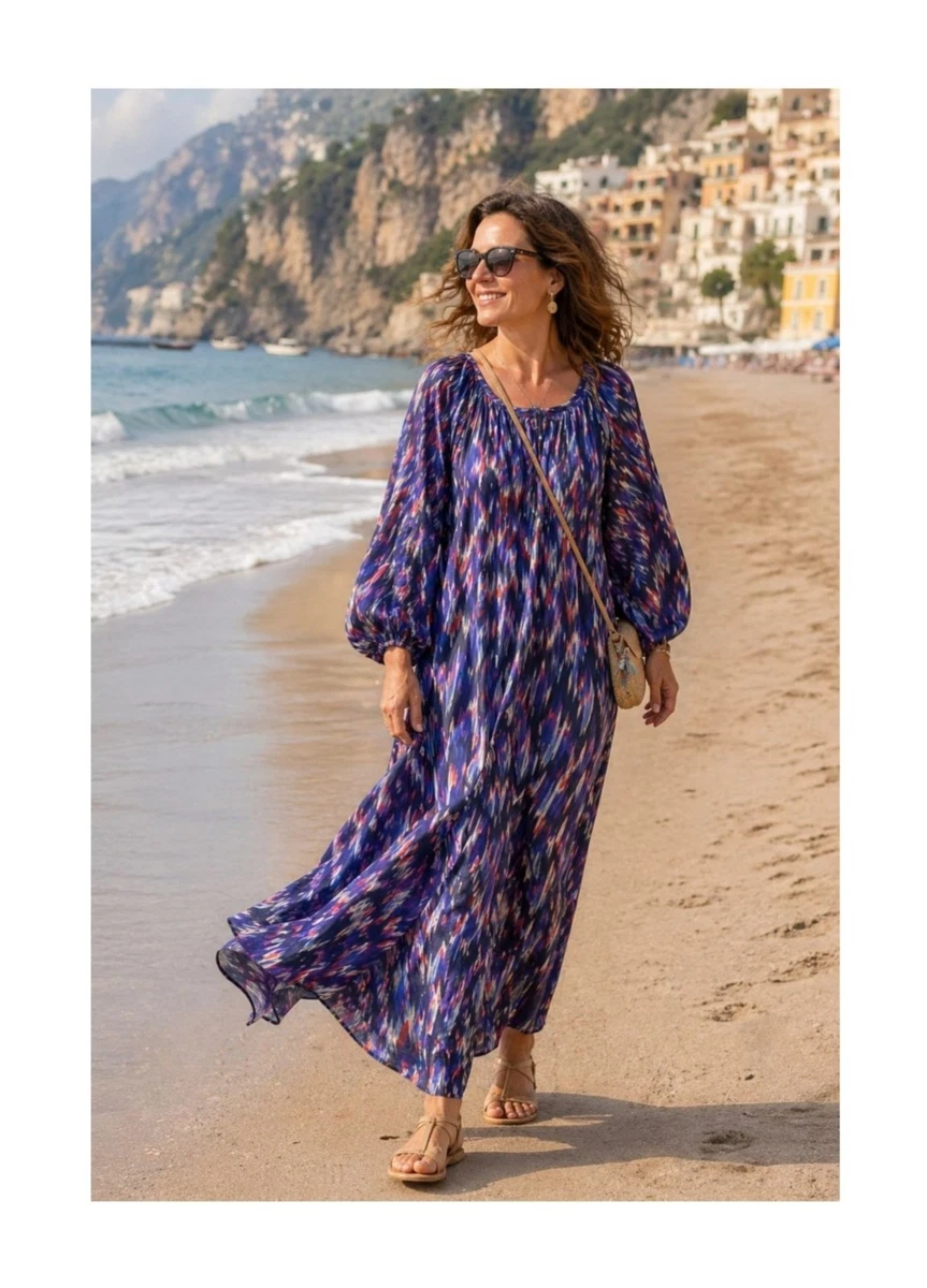 knee length dresses for ladies Bahamas Empire Waist Maxi Dress