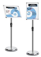 2er A4 Infoständer Höhenverstellbar für Hoch / Querformat, Abgerundete Ecken ...