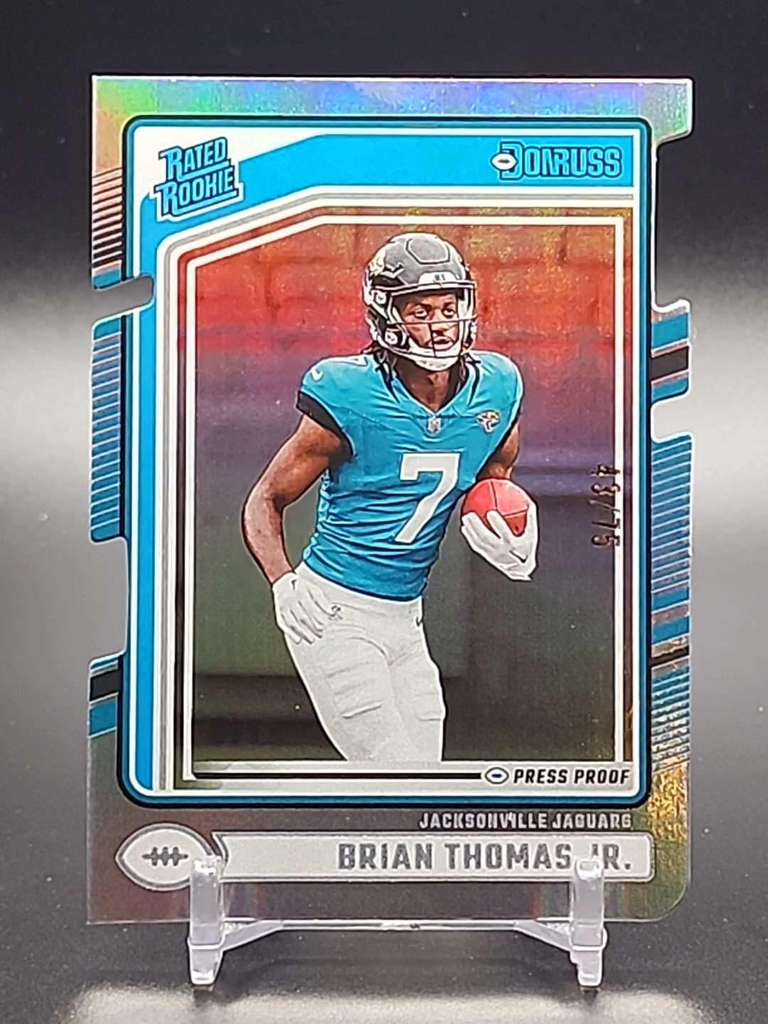 2024 Donruss Brian Thomas Jr. RC Silver Press Proof Die-Cut SP /75 #313 Jaguars