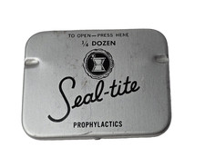 Antique Seal-tite Condom Tin & Contents  Alli...