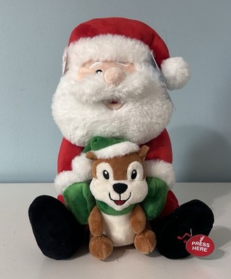 Cuddle Barn Chip 'n Claus Christmas Santa and Chipmunk Sound & Motion Plush