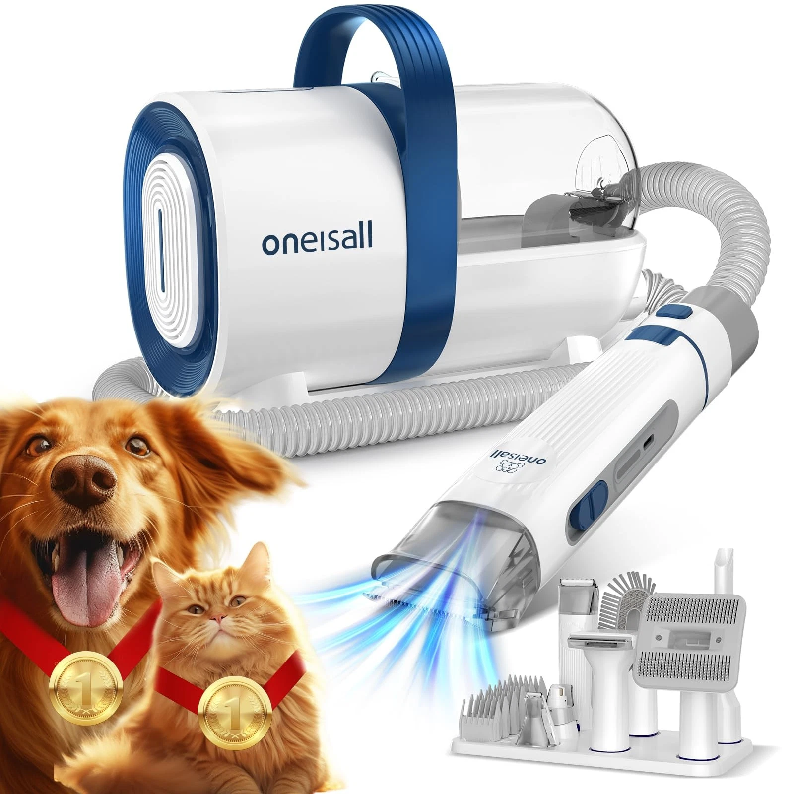 oneisall Dog Cat Grooming Kit with Vacuum,Dog Clippers Paw Trimmer Nail