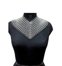 Chainmail Shoulder Necklace Handmade Neck Piece Medieval Choker Chainmaille LARP