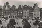 Postcard tram Poland: Wrocław, pre-war railcars at Plac Solny ~ 1960, ungel.