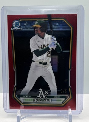 2026 Bowman Chrome Baseball Leo De Vries True Red /5   Top Prospect #BCP-63 3/5